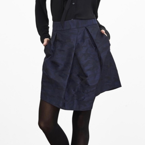 Banana Republic Dresses & Skirts - Banana Republic Navy Blue Camo Asymmetrical Skirt